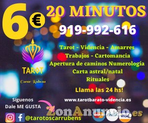 Consulta amor en tarot, videncia y más por 20 minutos